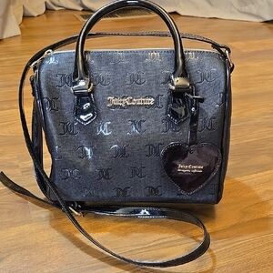 Juicy Couture Black Satchel Bag with Embossed Design